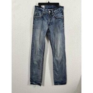 Stetson Jeans Mens 28x34.5 Blue Modern Straight‎ Leg 1312 Distressed Western